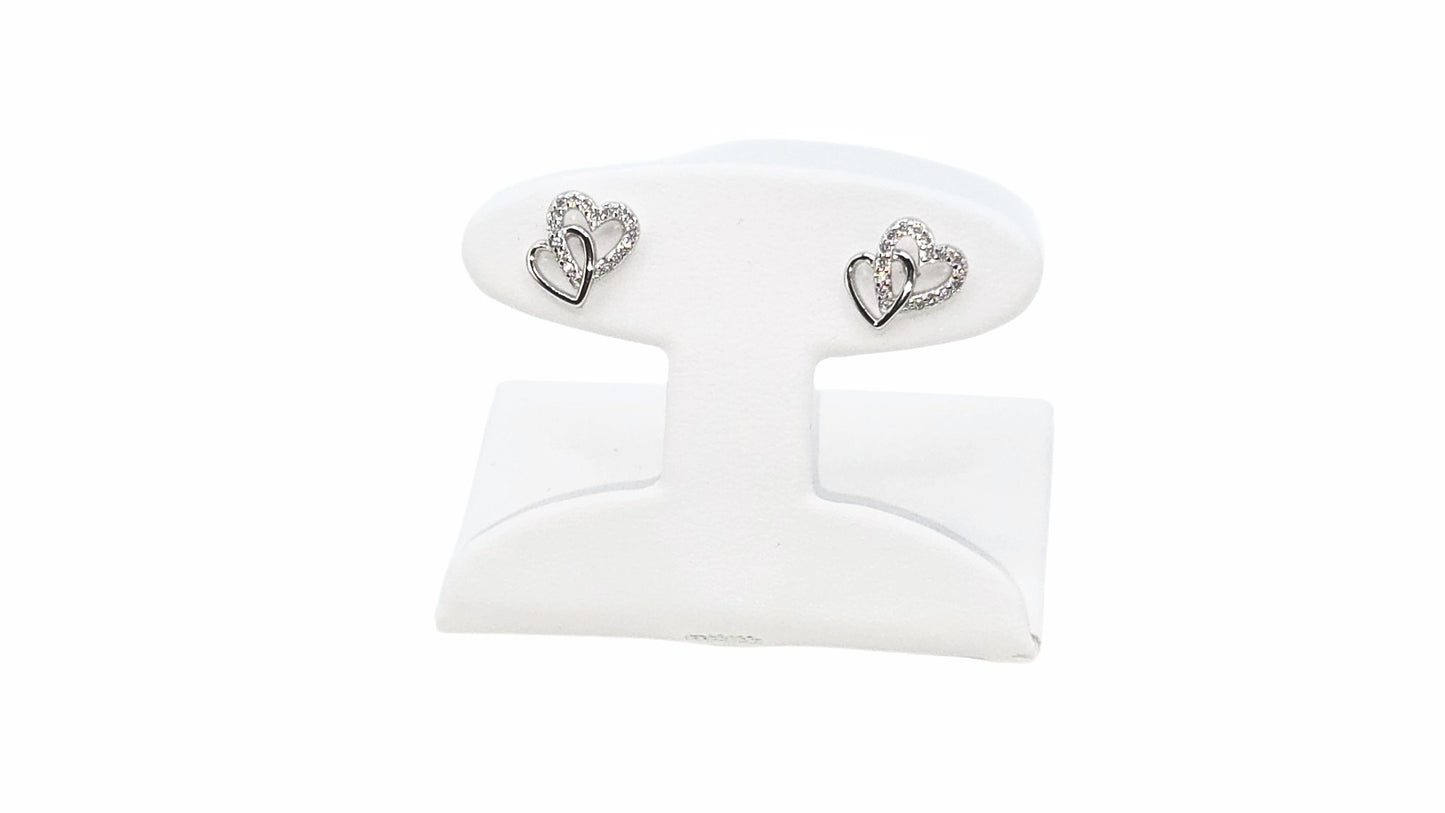Double Heart Earrings, Style 1
