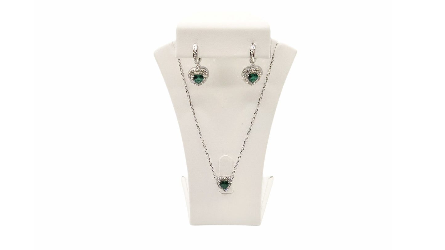 Emerald Green Heart Necklace