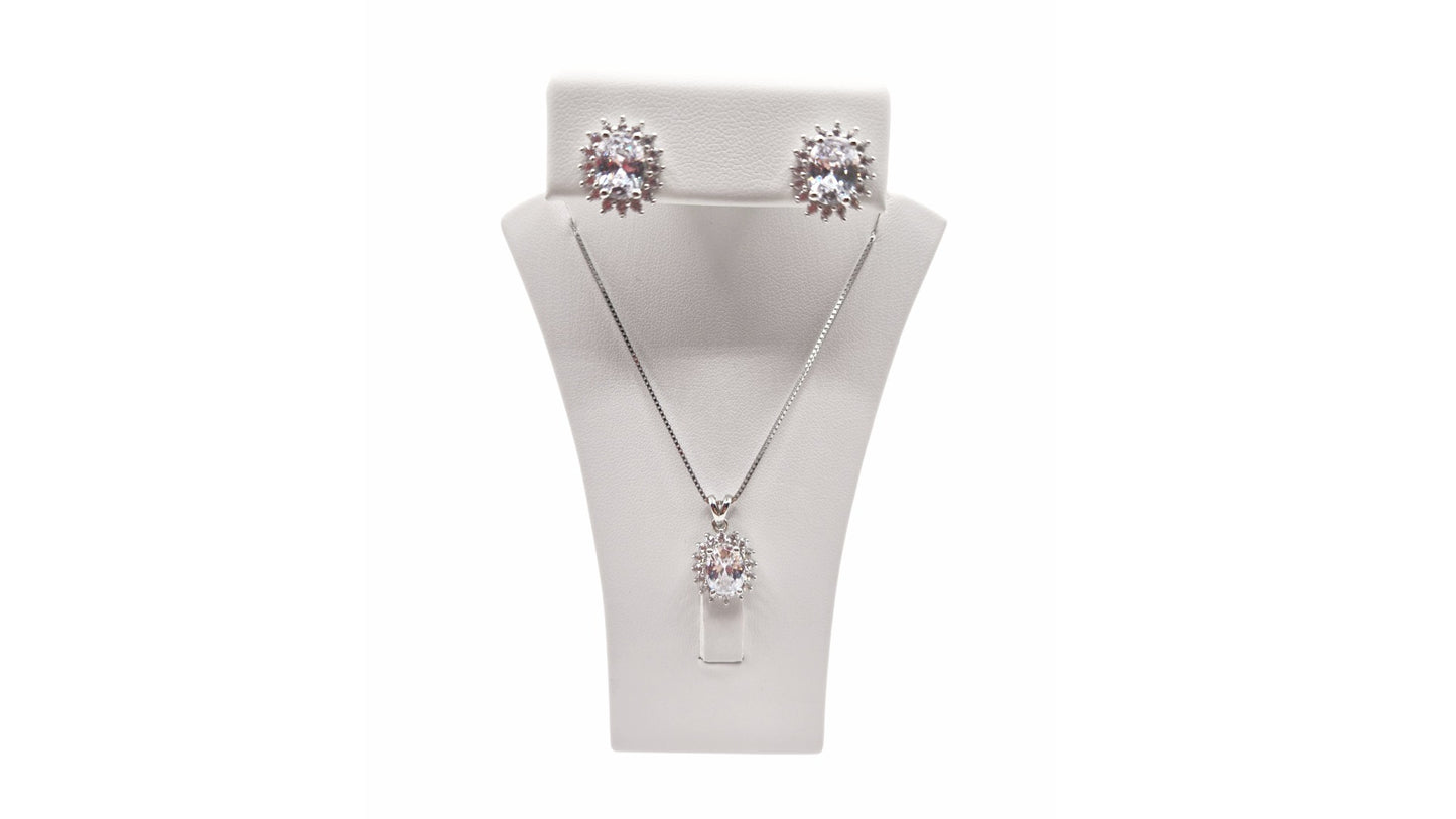 Stone Earrings and Necklace Set, Style 1