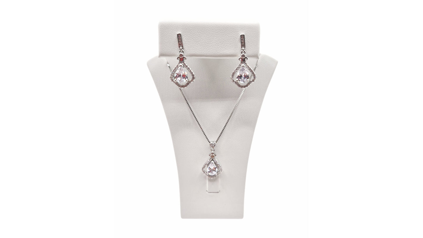 Stone Earrings and Necklace Set, Style 2