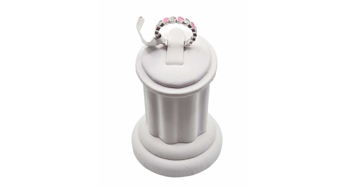 Pink and Silver Hearts Ring