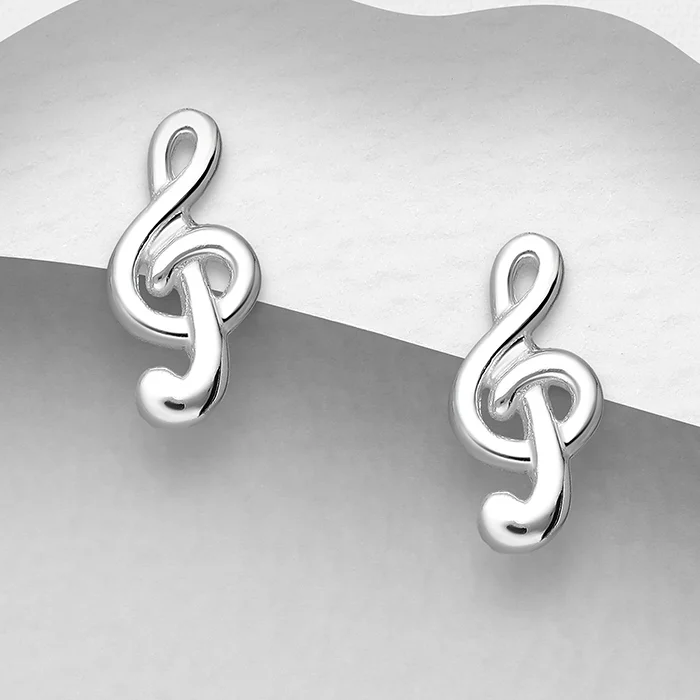 Single Music Note Stud Earrings