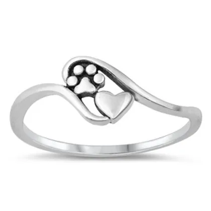 Paw and Heart Ring