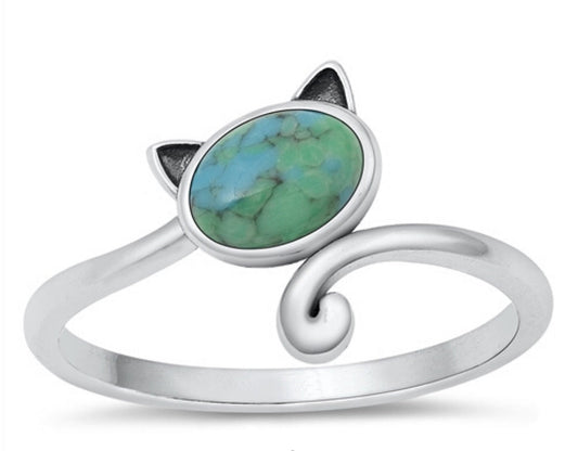 Cat Turquoise Ring