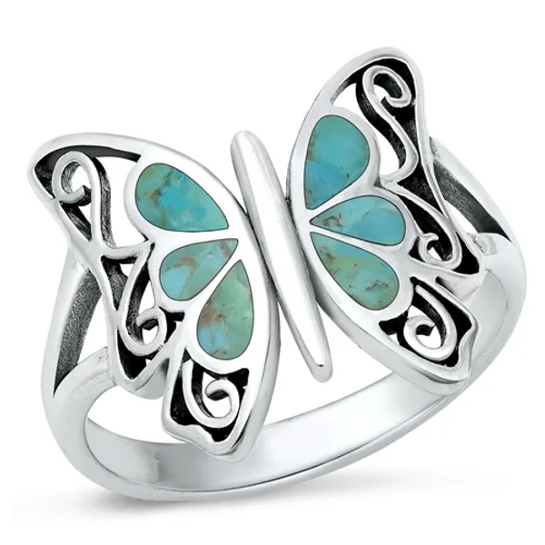 One Butterfly Turquoise Ring